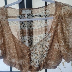 Dress Forum Brown Paisley Blouse